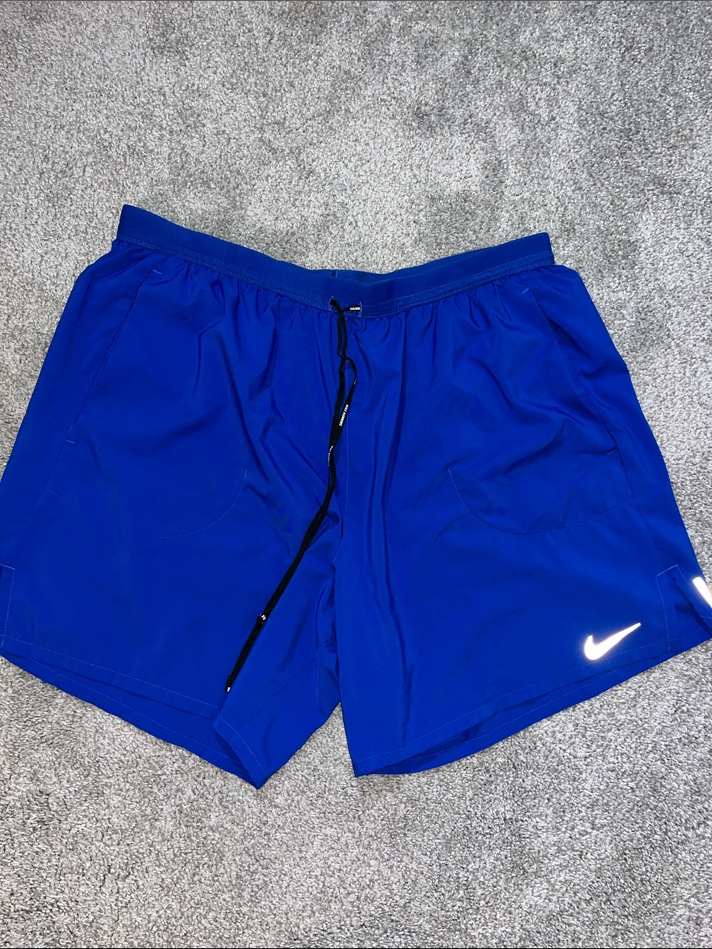 Nike Dri Fit Duke Blue Colors NOT Lined Running Reflective Shorts 2XL Mens